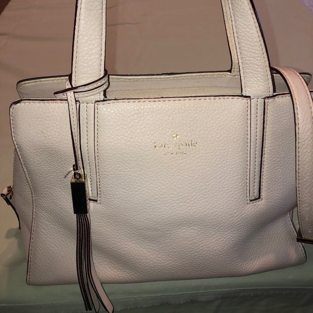 Kate Spade Soft Pink Leather Handbag With Removable Adjustable Crossbody Strap - Picture 1 of 10